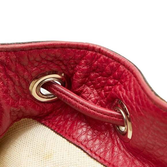GUCCI Red Leather Bamboo Backpack main image 13